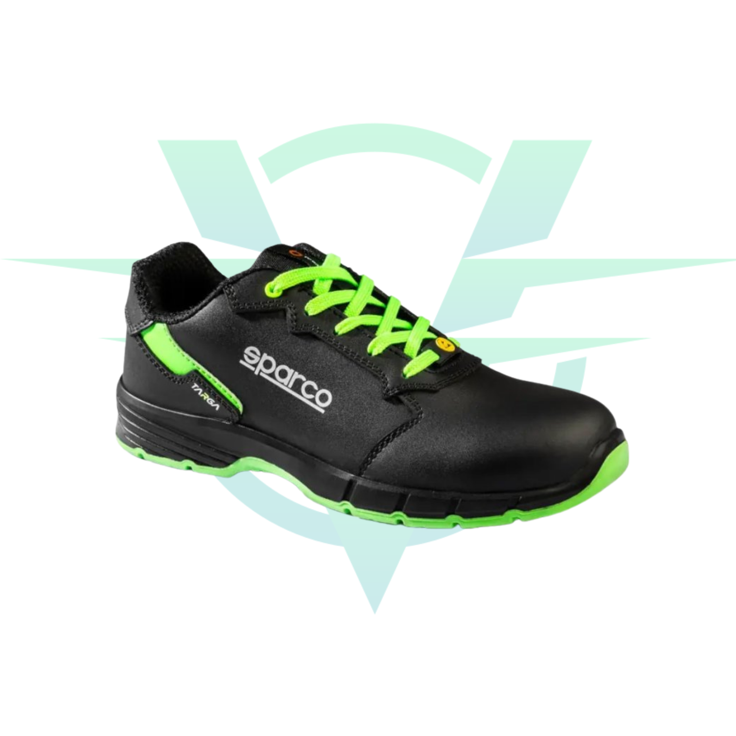 Zapato de seguridad Sparco Targa Arturo S3S Negro/Verde – Talla 41 – EPI laboral / Protección S3S