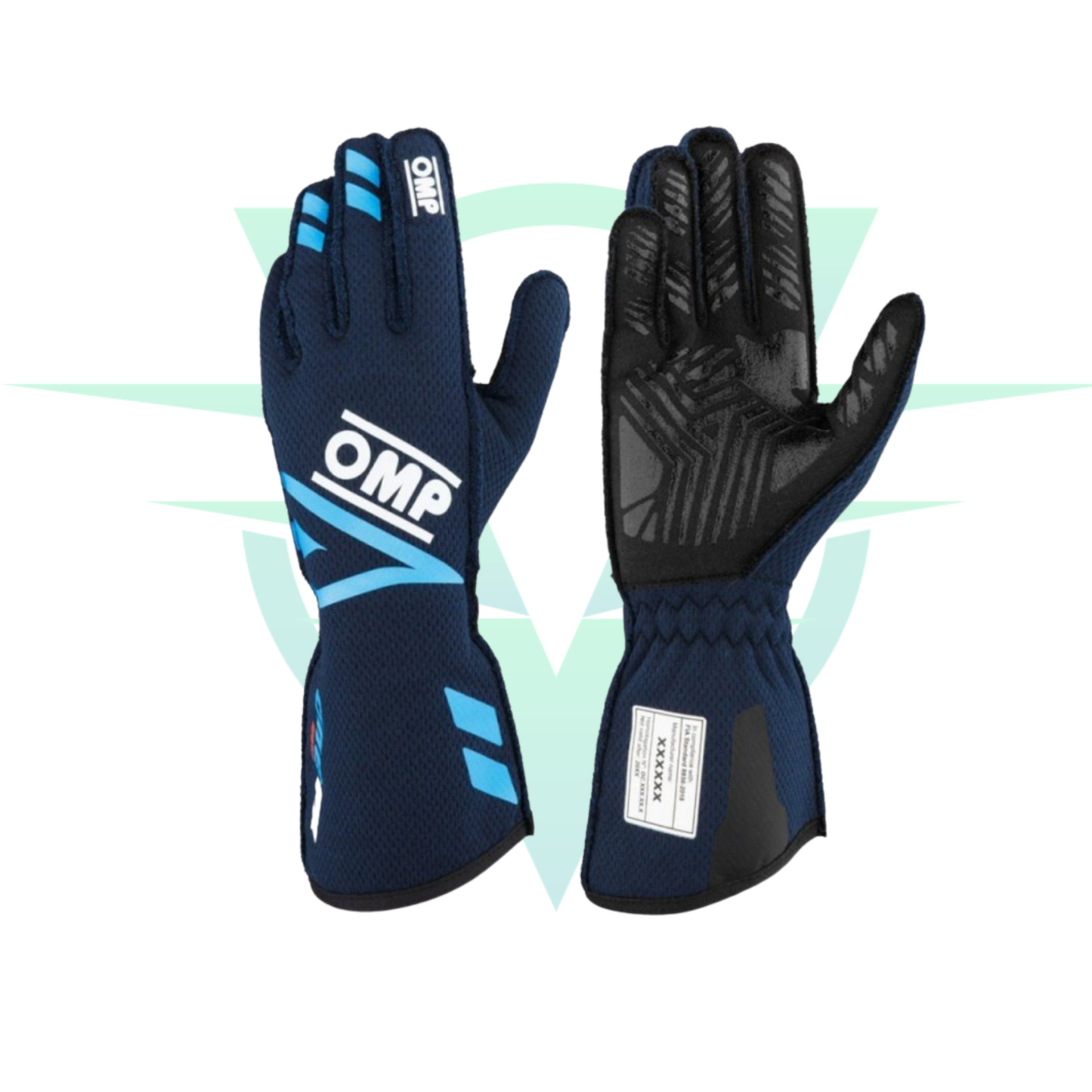 Guantes OMP ONE EVO FX FIA 8856-2018 Azul Marino / Cian – Talla M