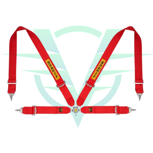 Arnés SABELT 4 puntos acero 3” KIT CAR GT/RALLY FIA 8853-1998 – Rojo