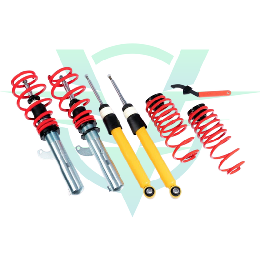 Suspensión VMAXX Sport con tirantas incluidas – VW Golf 6 GTD / Golf 6 GTI / Audi A3 8P / Seat León 1P / Skoda Octavia 1Z (manguetas 55 mm)