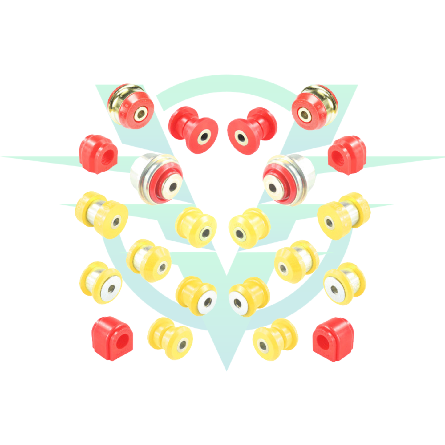 Strongflex – Kit Completo Rojo (Más Blando) Bushing – Audi S3 8V, Seat León Cupra, Skoda Octavia 5E vRS, VW Golf Mk7 GTI & R