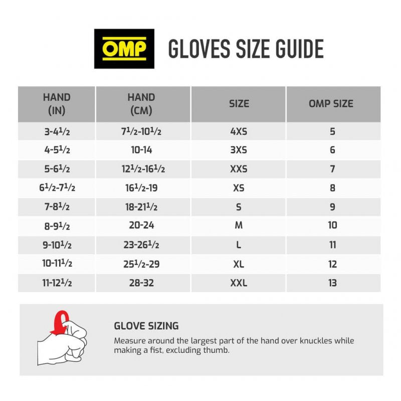 Guantes OMP Sport FIA 8856-2018 MY2025 Negro / Fluo Amarillo – Talla XS