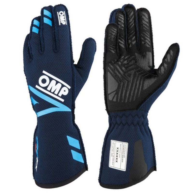 Guantes OMP ONE EVO FX FIA 8856-2018 Azul Marino / Cian – Talla M