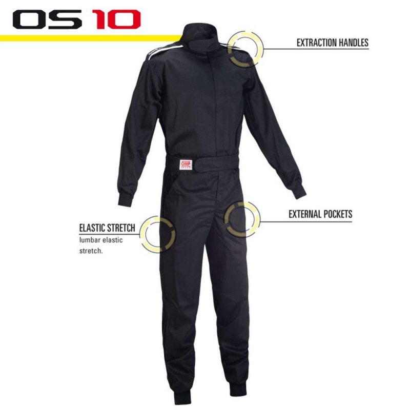 Traje de carreras OMP OS10 (NO FIA) Negro – Talla M