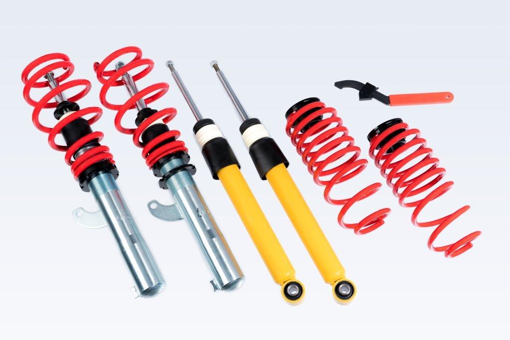 Suspensión VMAXX Sport con tirantas incluidas – VW Golf 6 GTD / Golf 6 GTI / Audi A3 8P / Seat León 1P / Skoda Octavia 1Z (manguetas 55 mm)